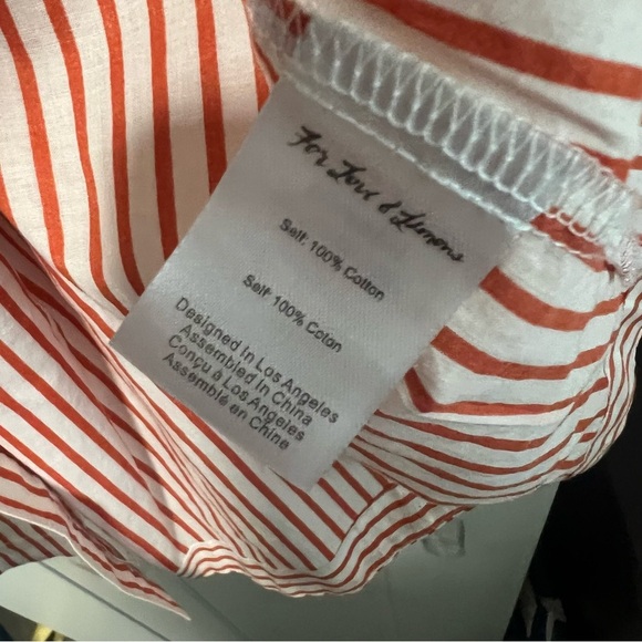 For Love and Lemons Orange Stripe Button Front Shirt in Excellent Condition - Picture 6 of 7